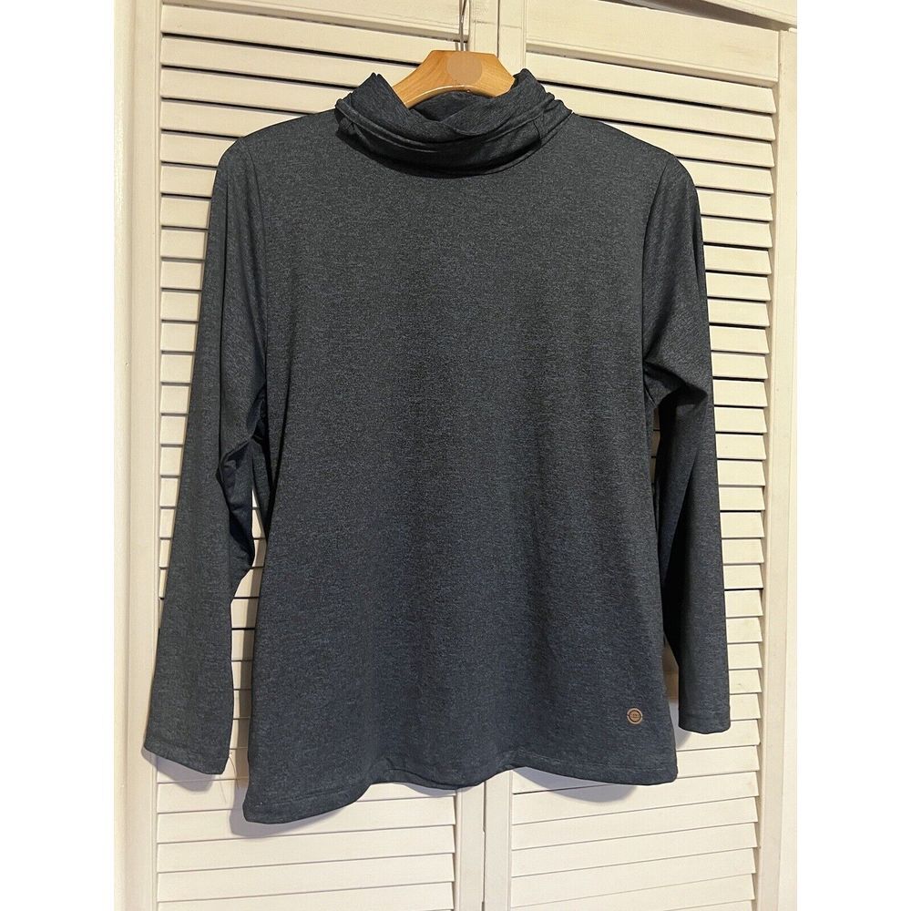MAX STUDIO Women's Size XL Xlarge Top Shirt Performance Long Sleeve Blue
